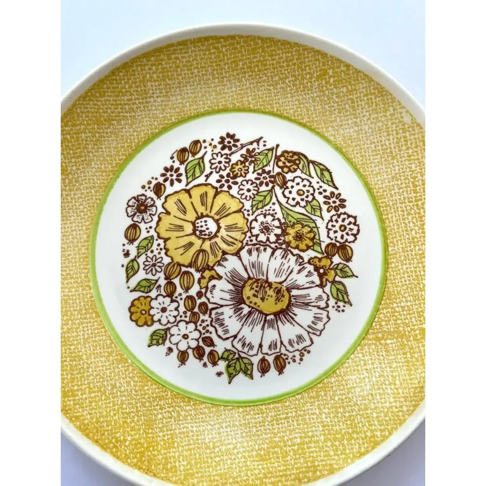 Vintage Taylor Smith & Taylor Dinner Plate Nosegay Pattern Yellow Flowers USA
